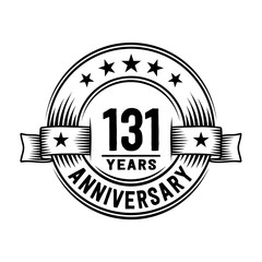 131 years anniversary celebration logotype. Vector and illustration.