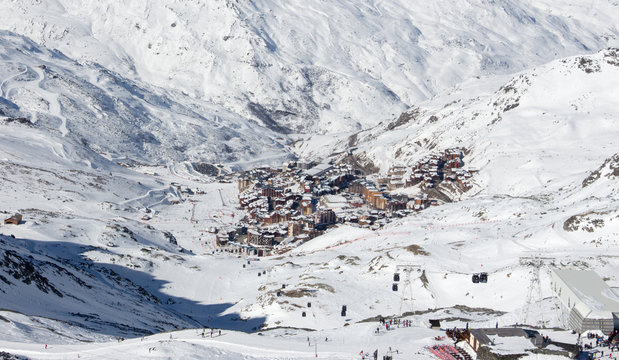 Val thorens aiguille peclet view sunset snowy mountain landscape France alpes