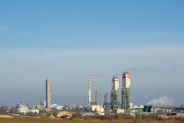 Fototapeta na wymiar PJSC Odesa Portside Plant. Odessa Ukraine. 2020.22.01. Chemical production on the Black Sea.