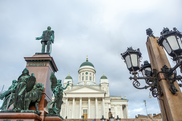 Fototapeta na wymiar Finland. Helsinki Monument to Emperor Alexande