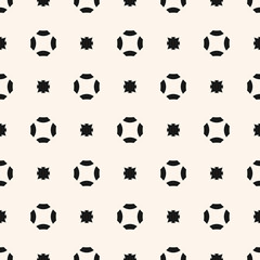Obraz premium Vector monochrome seamless pattern with small stars, diamond shapes, flowers