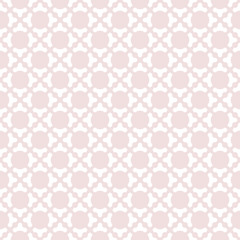 Subtle vector geometric floral seamless pattern. Abstract white and pink texture