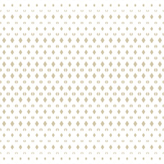 White and gold vector diamonds seamless pattern with small fading rhombuses