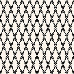 Black and white vector seamless pattern with fishnet, ropes, knitting, lattice
