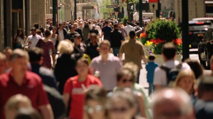 Anonymous crowd walking in New York City. People walking on busy street of Manhattan. More options in my portfolio.