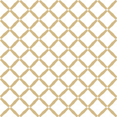 Golden vector abstract geometric seamless pattern with square mesh, net, grid