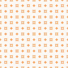 Simple vector minimalist floral geometric seamless pattern. Orange and white