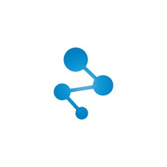 blue molecule logo vector icon illustration