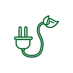 Isolated eco plug with leaves vector design
