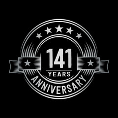 141 years anniversary celebration logotype. Vector and illustration.