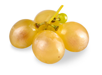Bunch of white grapes isolated on white