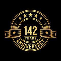 Fototapeta premium 142 years anniversary celebration logotype. Vector and illustration.