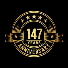 147 years anniversary celebration logotype. Vector and illustration.