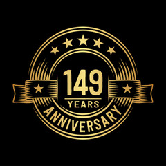 149 years anniversary celebration logotype. Vector and illustration.