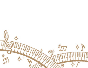 ピアノ 音符の素材イラスト 手書き風 Wall Mural 夏妃 吉野 ピアノ 音符の素材イラスト 手書き風 Wall Mural 夏妃 吉野