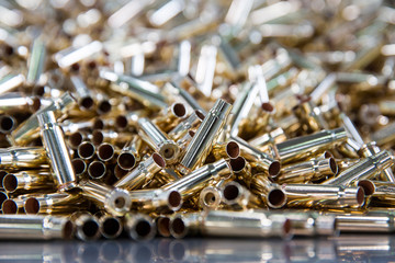 A pile of empty new bullet asings