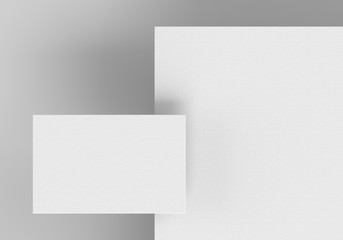 Base white logo mockup template for branding identity on gray background for graphic designers presentations and portfolios. 3D rendering.