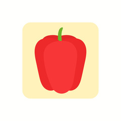 Fresh red pepper vegetable isolated icon.Icon pepper. Logo pepper. Vector illustration. EPS 10.