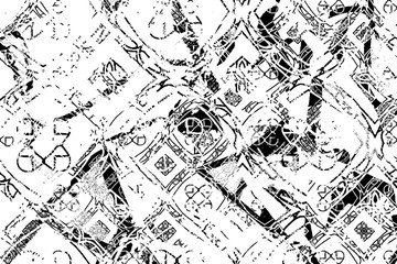 Obraz premium Abstract black and white background. Grunge texture. Monochrome vector pattern