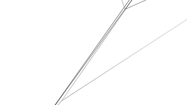 Line objects movement. Abstract graphic animation in minimal style.