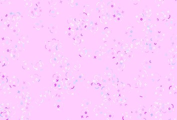 Light Pink, Blue vector pattern with Digit symbols.