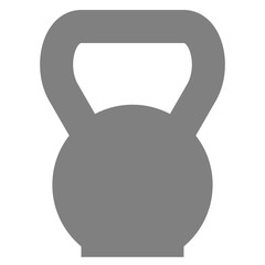 Gym weight kettlebell icon - gray silver metal simple, isolated - vector