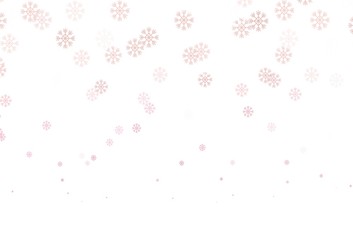 Light Pink vector texture with colored snowflakes.