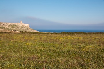 Watchtower near adriatic sea (San Emiliano tower), near Otranto in Salento, Italy