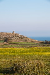 Watchtower near adriatic sea (San Emiliano tower), near Otranto in Salento, Italy