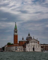 Fototapeta premium panoramic view of Basilica of Saint George in a cloudy day, Venice, Italy