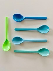 set of plastic spoons