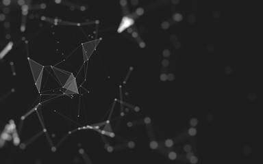Abstract background. Molecules technology with polygonal shapes, connecting dots and lines....