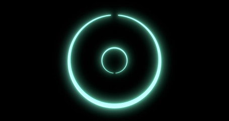 Light blue-green (aqua menthe) circles with soft glow as loading progress bar