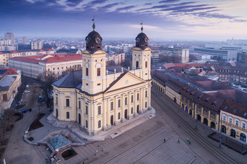 Fototapeta na wymiar Reformed Great Church in Debrecen city, Hungary