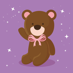 cute teddy bear isolated icon
