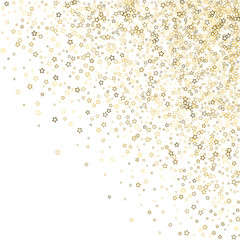 Fototapeta na wymiar Glitter Stars. Luxury Confetti tiny Gold Christmas