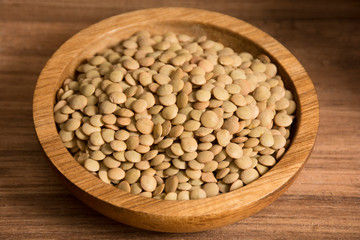 Raw lentils ready to prepare.