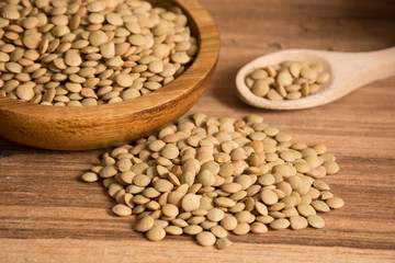 Raw lentils ready to prepare.