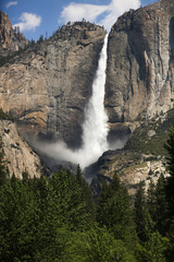 Waterfall at Yosemite national park. 