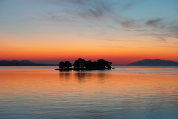Fototapeta premium 松江市から見た宍道湖の夕景