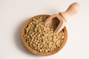 Raw lentils ready to prepare.