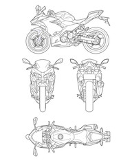 44 オートバイ バイク_テクニカルイラスト