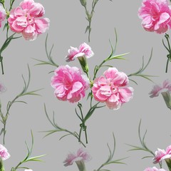 Carnation flower seamless pattern vector illustration