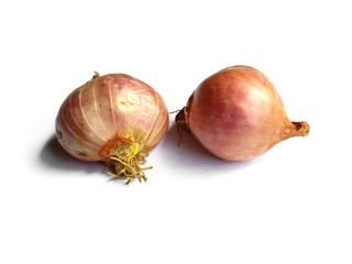 Fototapeta premium Fresh onion isolated on white background with clipping path. Red onion on white background.