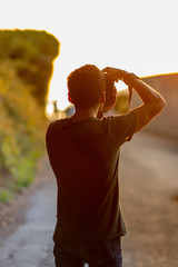 photographer on sunset