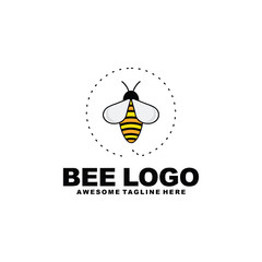 Obraz premium Bee Logo, Cute Bee Logo, Honey Logo