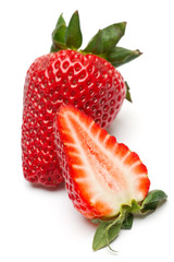 Strawberries on Isolated on White