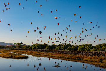 Morning view of the famous Albuquerque International Balloon Fiesta event