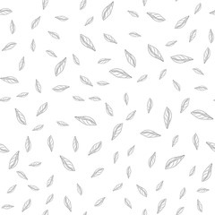 Simple leaves seamless pattern. Leaf background. Abstract foliage wallpaper.