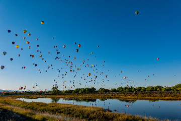 Morning view of the famous Albuquerque International Balloon Fiesta event